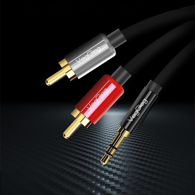 VegGieg 3.5mm AUX to 2 RCA Ses Kablosu 2 Metre