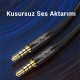 VegGieg 3.5mm Jack TRRS Hi-Fi Örgülü AUX Mikrofon ve Ses Kablosu 1 Metre