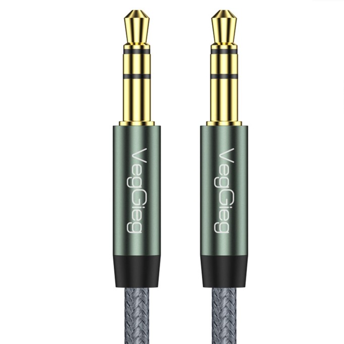 VegGieg 3.5mm Jack TRS Hi-Fi Örgülü AUX Ses Kablosu 1 Metre