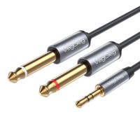 VegGieg 3.5mm to 6.35mm 2*Mono Amfi Enstrüman AUX Ses Kablosu 1.8 Metre