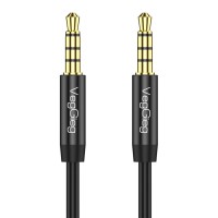 Veggieg 3.5mm TRRS 4 Kutuplu Mikrofon Destekli Hi-Fi Stereo AUX Ses Kablosu Erkek to Erkek Jack 5 Metre