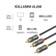 VegGieg 3 RCA to 3 RCA Ses ve Görüntü Kablosu 2 Metre