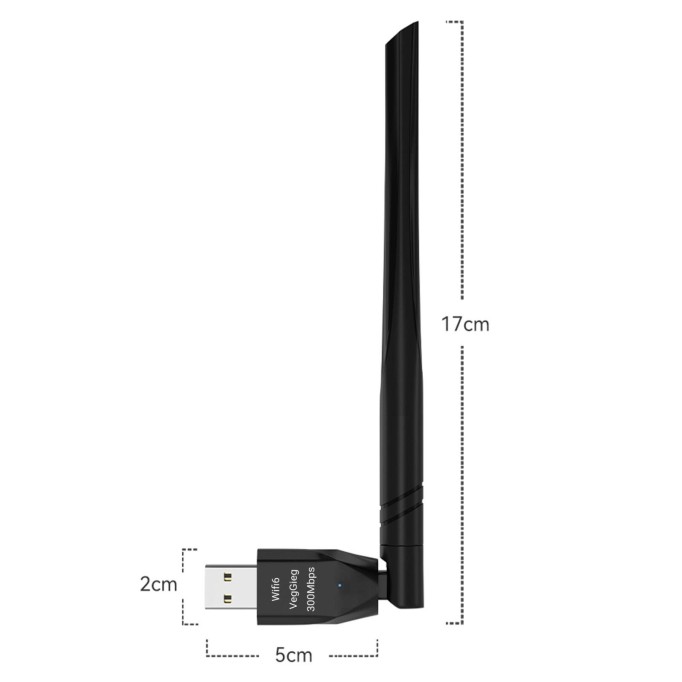 VegGieg 300 Mbps 2.4Ghz/6Ghz Dual Band Alıcı Verici USB WiFi 6 Adaptör