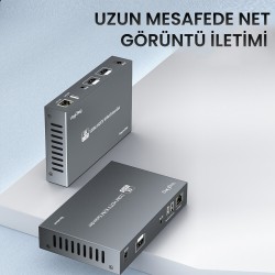 VegGieg 4K 30Hz HDMI KVM Extender 120 Metre CAT5E ve Cat6 HDMI Menzil Genişletici Uzatıcı