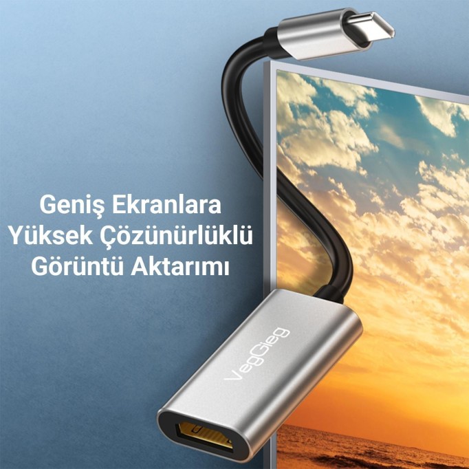 VegGieg 4K 30Hz Type-C to HDMI Çevirici Dönüştürücü Adaptör
