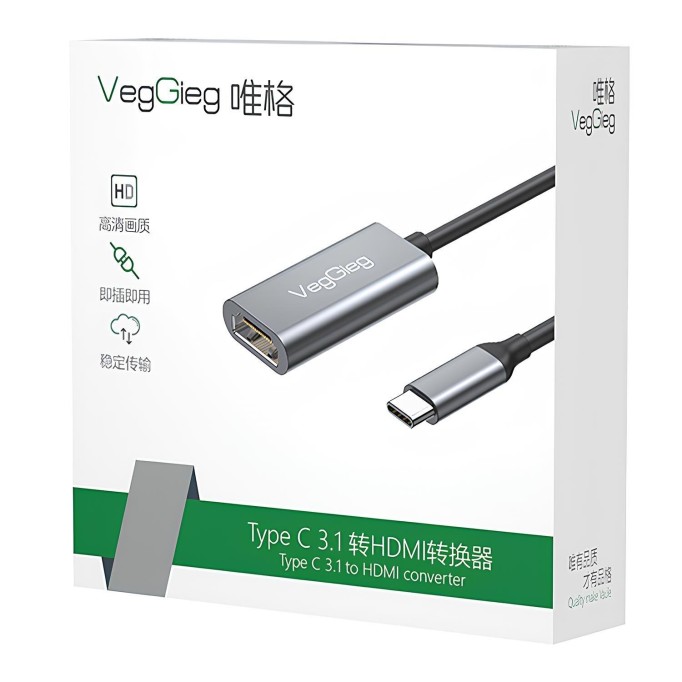 VegGieg 4K 30Hz Type-C to HDMI Çevirici Dönüştürücü Adaptör