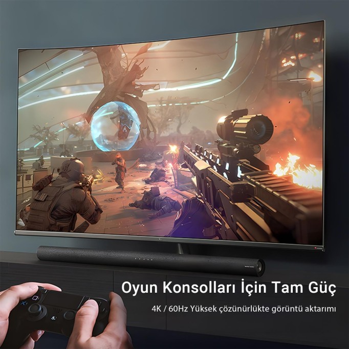 VegGieg 4K 60Hz 18Gbps HDR ARC HDCP Fiber Optik HDMI 2.0 Kablo 70 Metre