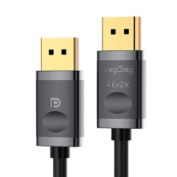 3 Metre VegGieg 4K/60Hz 2K/165Hz Displayport V1.2 Kablo 3 Metre