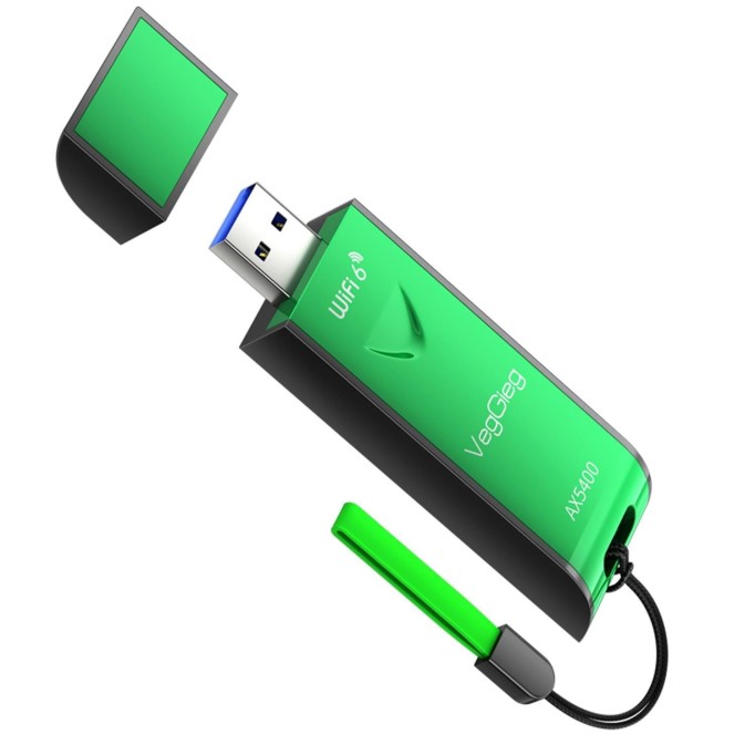 VegGieg 5400 Mbps 2.4GHz/5Ghz/6GHz Tri Band Alıcı Verici USB Wifi 6 Adaptör