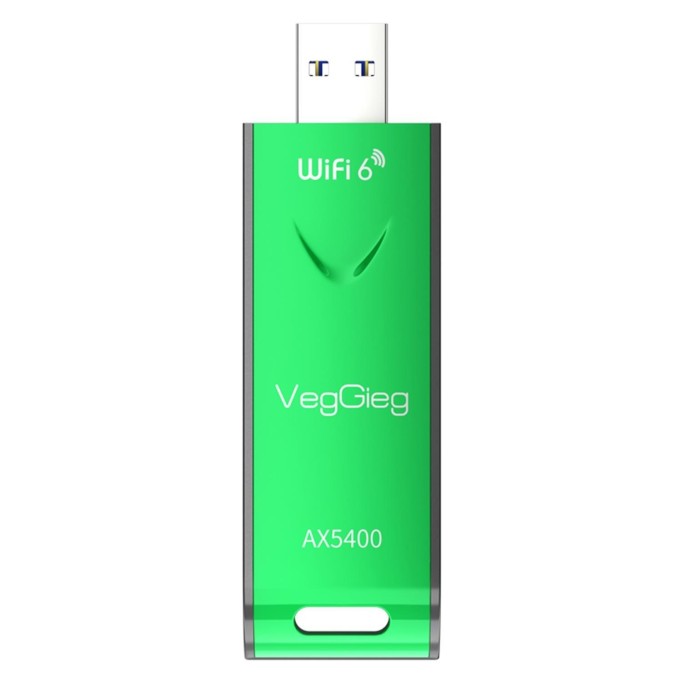 VegGieg 5400 Mbps 2.4GHz/5Ghz/6GHz Tri Band Alıcı Verici USB Wifi 6 Adaptör
