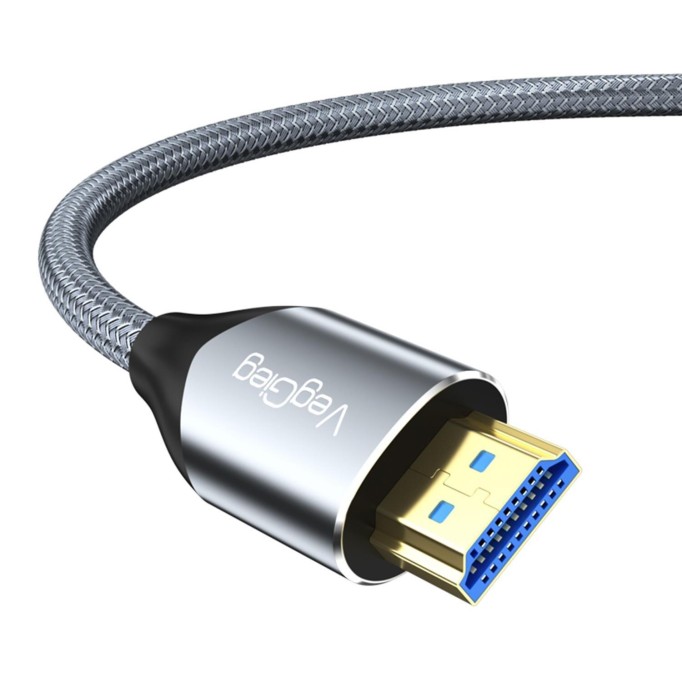 VegGieg 8K 60Hz 4K 120Hz 48 Gbps HDR ARC HDCP Örgülü HDMI 2.1 Kablo 5 Metre