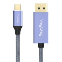 VegGieg 8K/60Hz 4K/144Hz/120Hz Type-C 3.1 to Displayport 1.4 Çift Yönlü Kablo 2 Metre