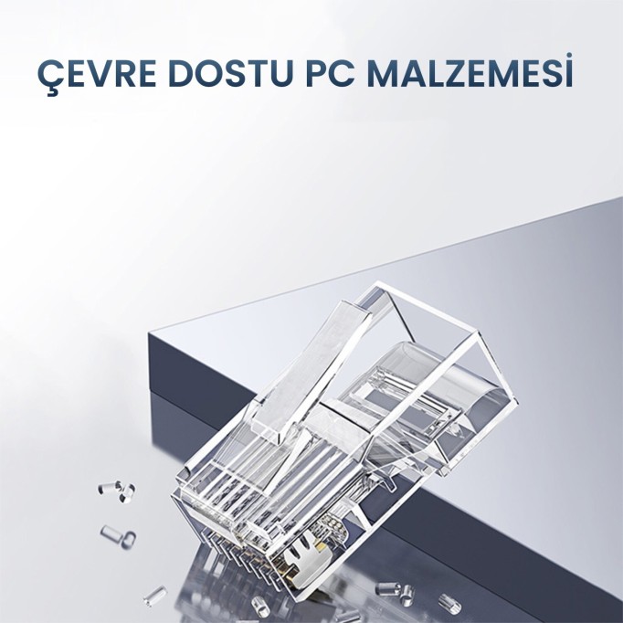 VegGieg CAT5e RJ45 Jack Ethernet Konnektörü Altın Kaplama 100 Adet