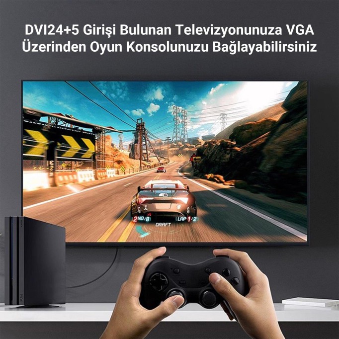 VegGieg DVI 24+5 to VGA Dönüştürücü Çevirici Adaptör
