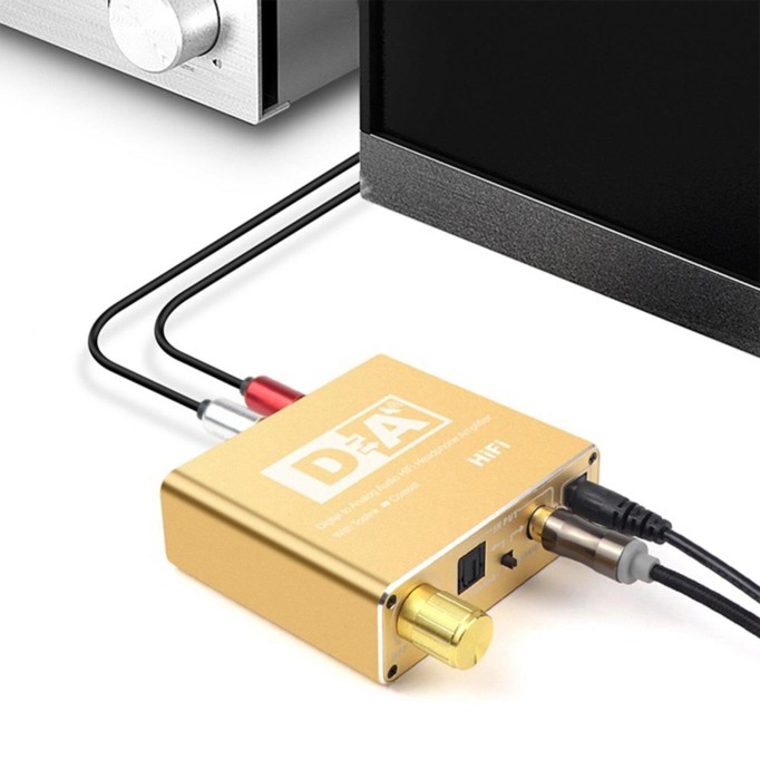 VegGieg Koaksiyel Toslink Optik Dijital to 3.5mm RCA Analog Ses Çevirici Adaptör