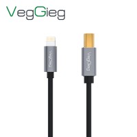 VegGieg Lightning to MIDI USB-B iPhone iPad Uyumlu Müzik Enstrüman Kablosu