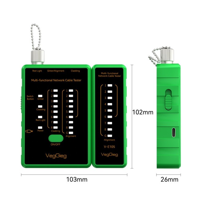 Veggieg Multi Fonksiyonel Fiber Optik RJ45 RJ11 BNC Network Ethernet Ağ Kablo Test Cihazı Tracker