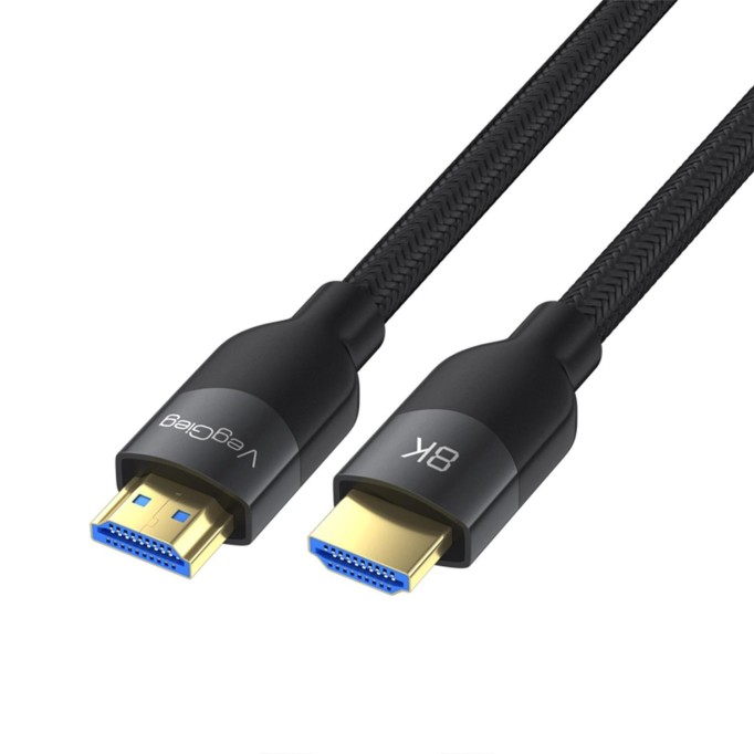 VegGieg Premium 8K 60Hz 4K 120Hz HDCP ARC HDR Örgülü HDMI 2.1 Kablo 1.5 Metre