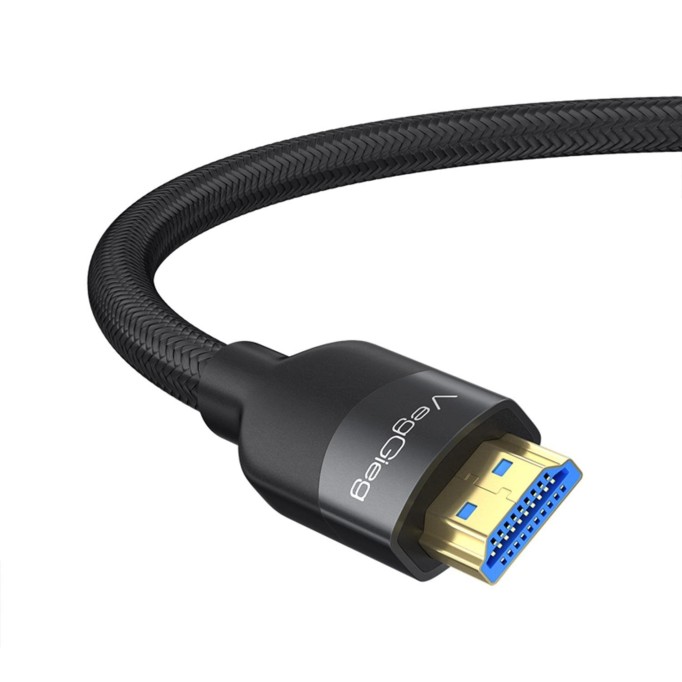 VegGieg Premium 8K 60Hz 4K 120Hz HDCP ARC HDR Örgülü HDMI 2.1 Kablo 1.5 Metre