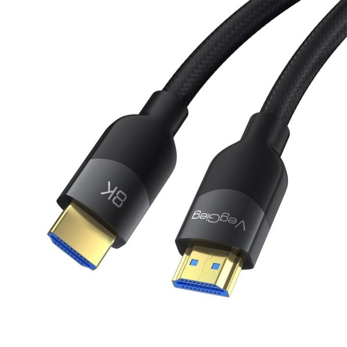 VegGieg Premium 8K 60Hz 4K 120Hz HDCP ARC HDR Örgülü HDMI 2.1 Kablo 1.5 Metre