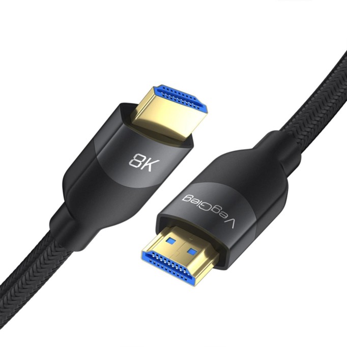 VegGieg Premium 8K 60Hz 4K 120Hz HDCP ARC HDR Örgülü HDMI 2.1 Kablo 5 Metre