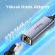 VegGieg Type-C 1000Mbps Gigabit Ethernet Adaptörü PC, Mac, Konsol, Tv Box Uyumlu