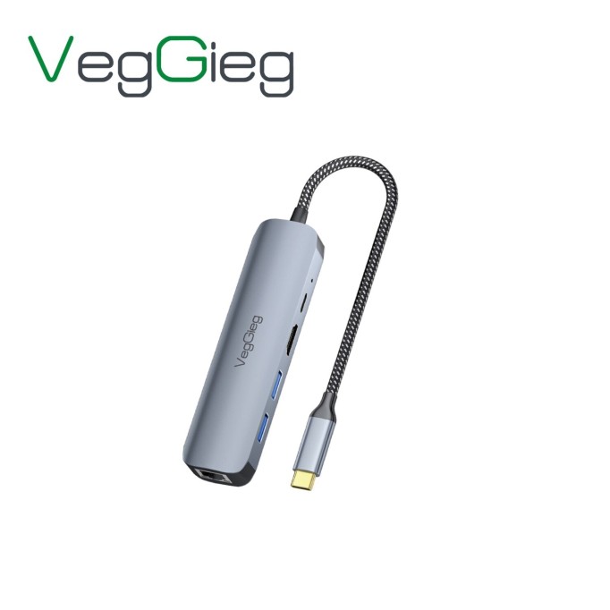 VegGieg Type-C PD 100W 5 Portlu 4K 60Hz HDMI Gigabit Ethernet USB 3.0 Çoklayıcı Hub