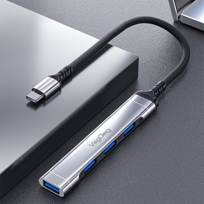 VegGieg Type-C to USB 3.0 4 Port 3*USB 2.0 ve 1*USB 3.0 Çoklayıcı Hub