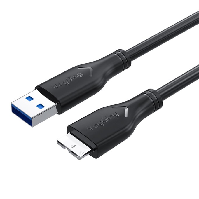 VegGieg USB 3.0 Micro B Şarj ve Data HDD Kablosu 1.5 Metre