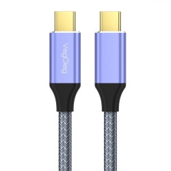 Veggieg USB 3.1 Gen 2 100W PD Type-C to Type-C Kablo 10Gbps Veri 4K@60Hz Görüntü ve Hızlı Şarj Desteği 1 Metre