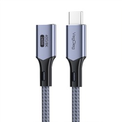 1 Metre Veggieg USB 4.0 240W 40Gbps E-Mark Thunderbolt 4 8K 60Hz Type-C Uzatma Kablosu 1 Metre
