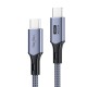 Veggieg USB 4.0 240W PD 40Gbps 8K 60Hz E-Mark Çipli Thunderbolt 4 Uyumlu Type-C to Type-C Görüntü Hızlı Şarj ve Data Aktarım Kablosu 1 Metre