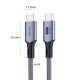 Veggieg USB 4.0 240W PD 40Gbps 8K 60Hz E-Mark Çipli Thunderbolt 4 Uyumlu Type-C to Type-C Görüntü Hızlı Şarj ve Data Aktarım Kablosu 1 Metre