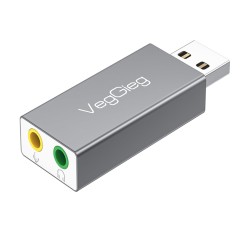 VegGieg USB Harici Ses Kartı Adaptörü 3.5mm Kulaklık ve Mikrofon Girişli VegGieg USB Harici Ses Kartı Adaptörü 3.5mm Kulaklık ve Mikrofon Girişli