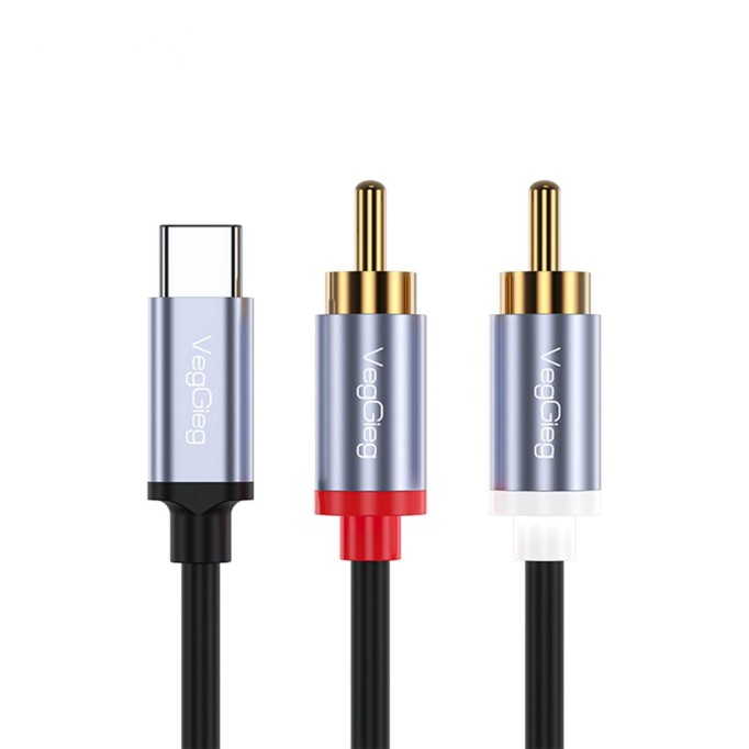 VegGieg USB Type-C to 2 RCA Ses Kablosu 1.5 Metre