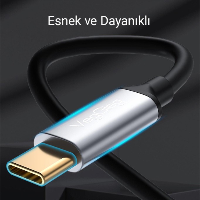 VegGieg USB Type-C to 3.5mm Aux Hi-Fi Ses Kablosu 1 Metre