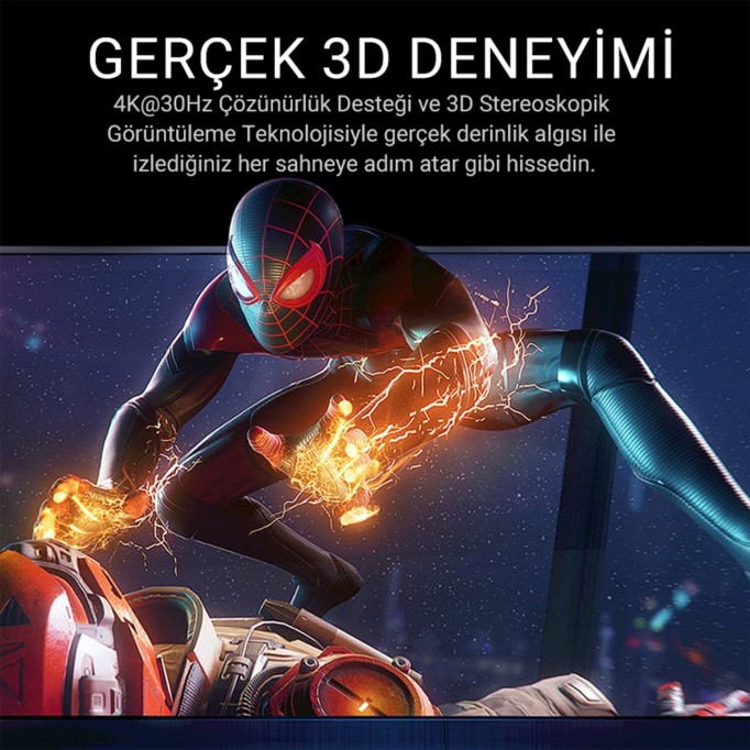 Veggieg V-H107 18Gbps HDR 4K 60Hz 3D Destekli HDMI 2.0 Kablo 1.5 Metre
