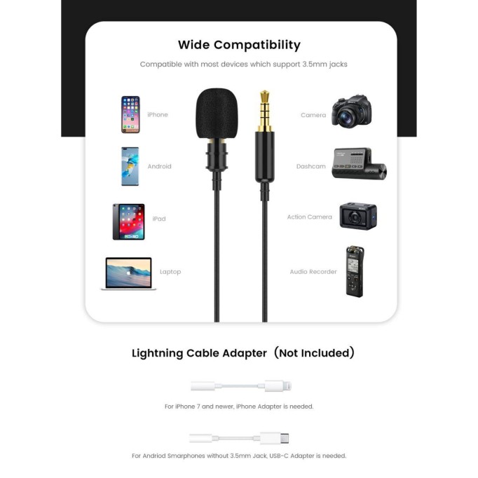 Viofo A139 Araç Kamerası Akıllı Telefon ve Kameralarla Uyumlu 3.5mm Mikrofon