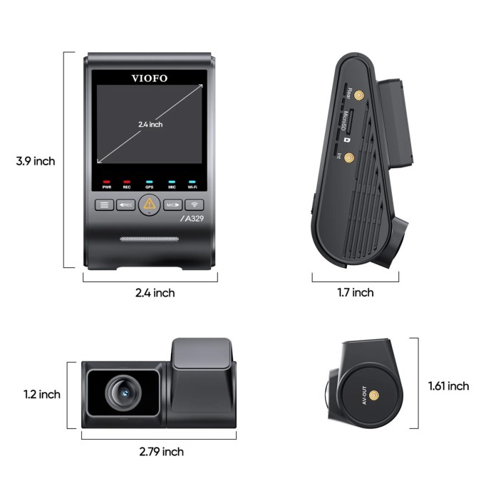 Viofo A329S 2 Kameralı Ön ve Arka 4K 60FPS+2K Wi-Fi 6 HDR Sony STARVIS 2 Sensör GPS'li SSD Destekli Araç Kamerası