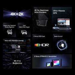 Viofo A329SW 2 Kameralı Ön ve Dış Arka Su Geçirmez 4K 60FPS+2K Sony STARVIS 2 Sensör GPS'li Araç Kamerası