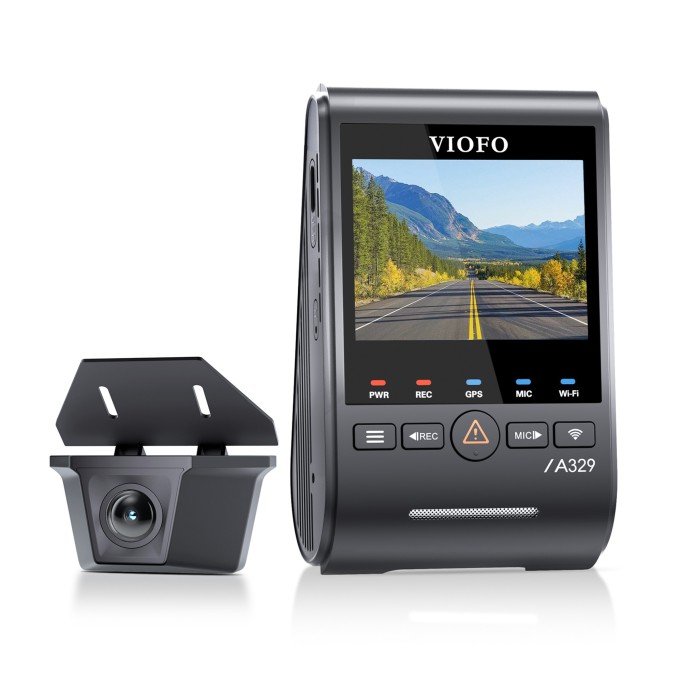 Viofo A329SW 2 Kameralı Ön ve Dış Arka Su Geçirmez 4K 60FPS+2K Sony STARVIS 2 Sensör GPS'li Araç Kamerası
