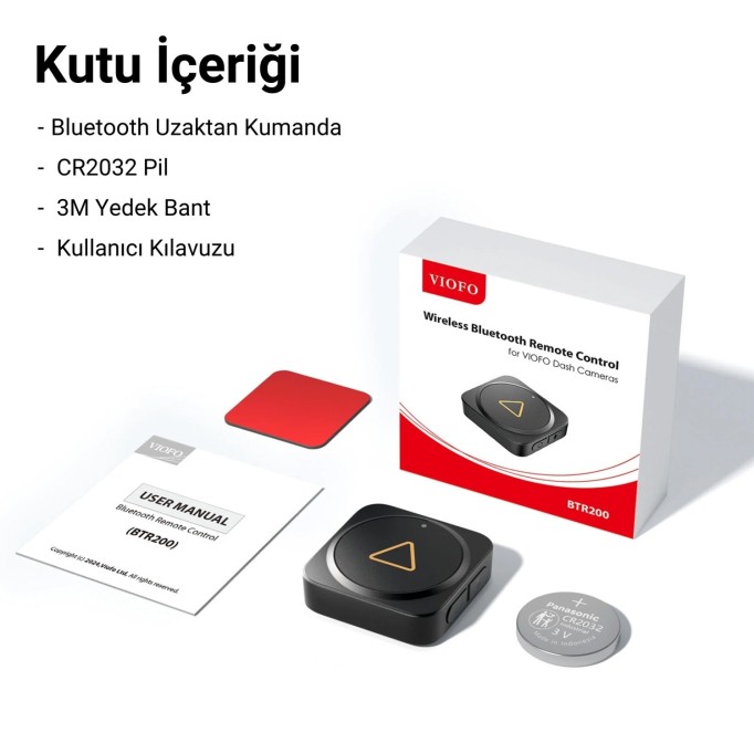 Viofo BTR200 Tüm Kamera Serileri için Kablosuz Bluetooth Uzaktan Kumanda