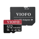 Viofo High Endurance Class 10 A2 V30 100MB/s Okuma 90MB/s Yazma Micro SD Hafıza Kartı 512GB