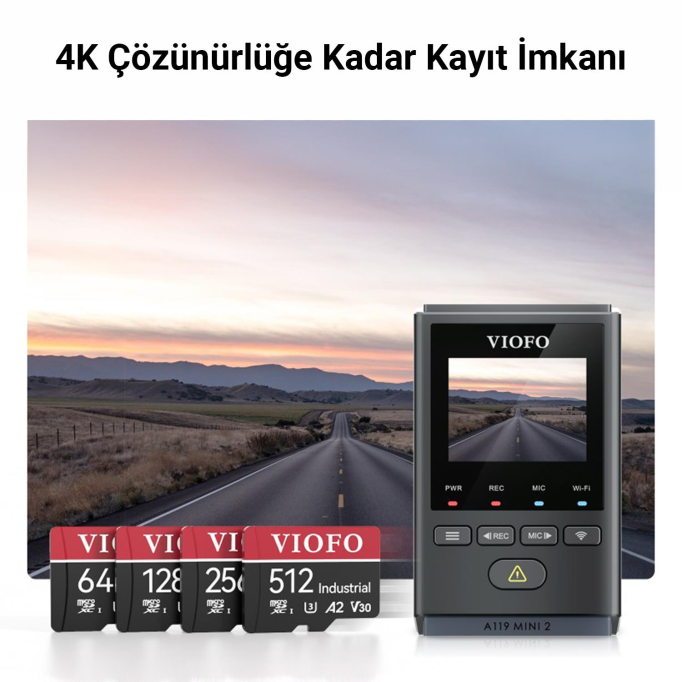 Viofo High Endurance Class 10 A2 V30 100MB/s Okuma 90MB/s Yazma Micro SD Hafıza Kartı 512GB