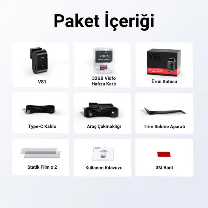 Viofo VS1 2K QHD HDR Sony Starvis 2 Sensörlü Wi-Fi GPS'li Mini Araç Kamerası