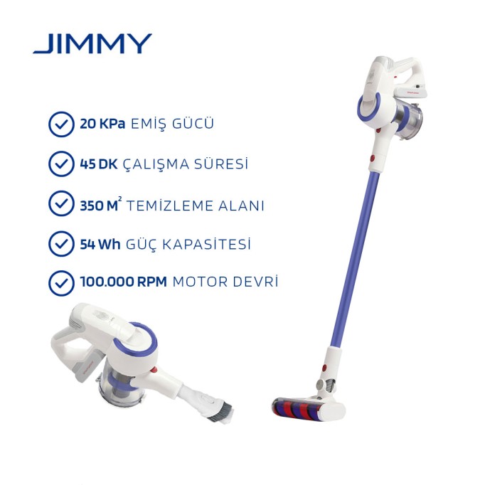 Xiaomi Jimmy JV53 Lite Dikey Şarjlı Süpürge Mavi Xiaomi Jimmy JV53 Lite Dikey Şarjlı Süpürge Mavi