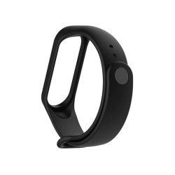 Siyah Xiaomi Mi Band 3 ve Mi Band 4 Yedek Silikon Bileklik Siyah