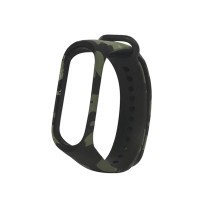 Xiaomi Mi Band 4 ve 3 için Kamuflaj Desenli Yedek Silikon Bileklik Yeşil