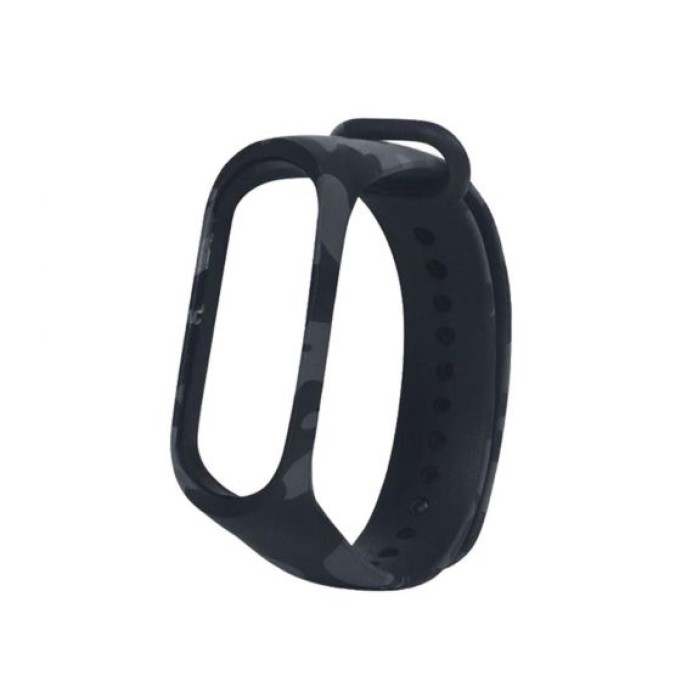 Xiaomi Mi Band 4 ve 3 için Kamuflaj Desenli Yedek Silikon Bileklik Yeşil