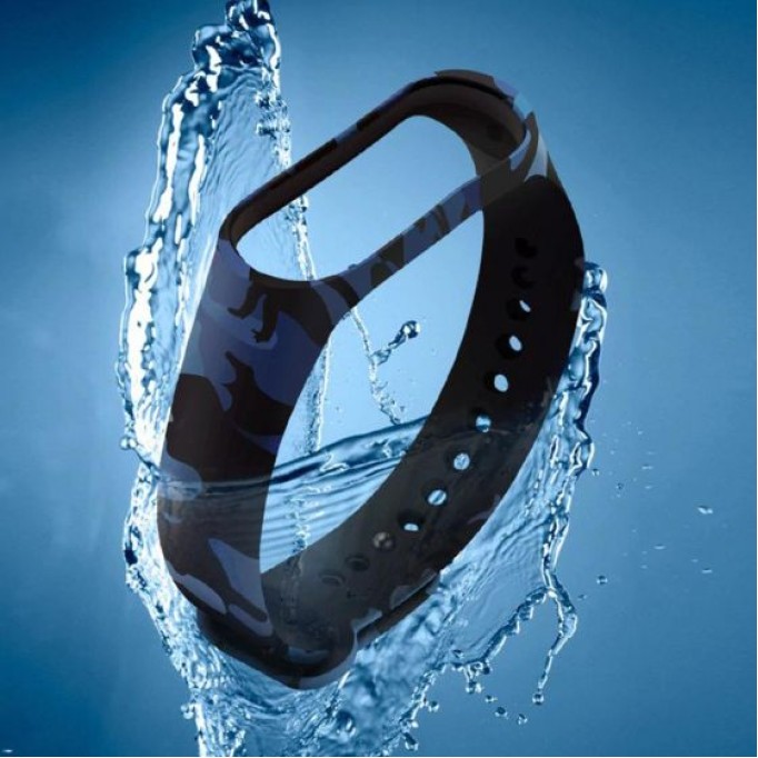 Xiaomi Mi Band 4 ve 3 için Kamuflaj Desenli Yedek Silikon Bileklik Yeşil
